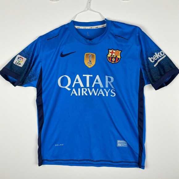 Nike Neymar Jr #11 FCB Barcelona Qatar Blue Soccer - Picture 1 of 8